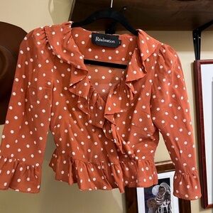 Realisation Par Cher silk polka dot top xs
